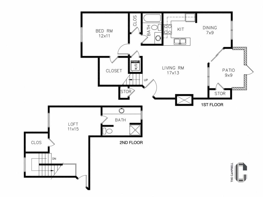 The Campbell B2 Townhome Floor Plan